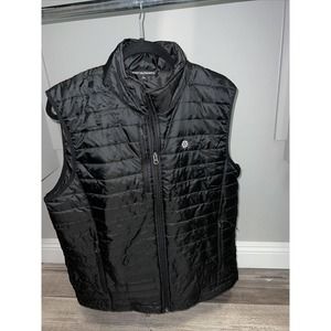 Port Authority Mens Black Puffy Vest Embroidered Logo LARGE New